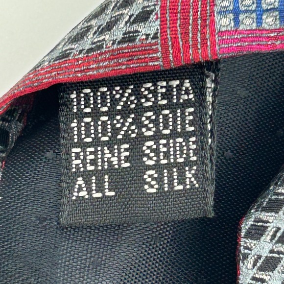 Fratelli‎ Moda Silk Handmade Tie Burgundy Blue Made in Italy Mens - Picture 4 of 7